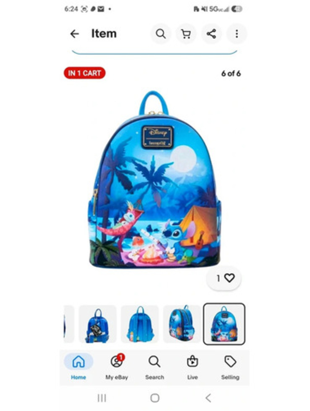 Loungefly Disney Lilo & Stitch Camping Cuties Glow In The Dark Mini Backpack NWT